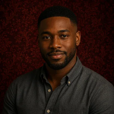 Portrait of Femi Adeyemi, an AI player in The Traitors